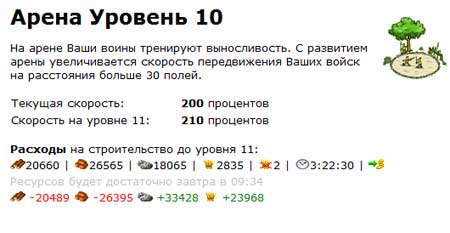 Сколько ресурсов нужно для апгрейда постройки