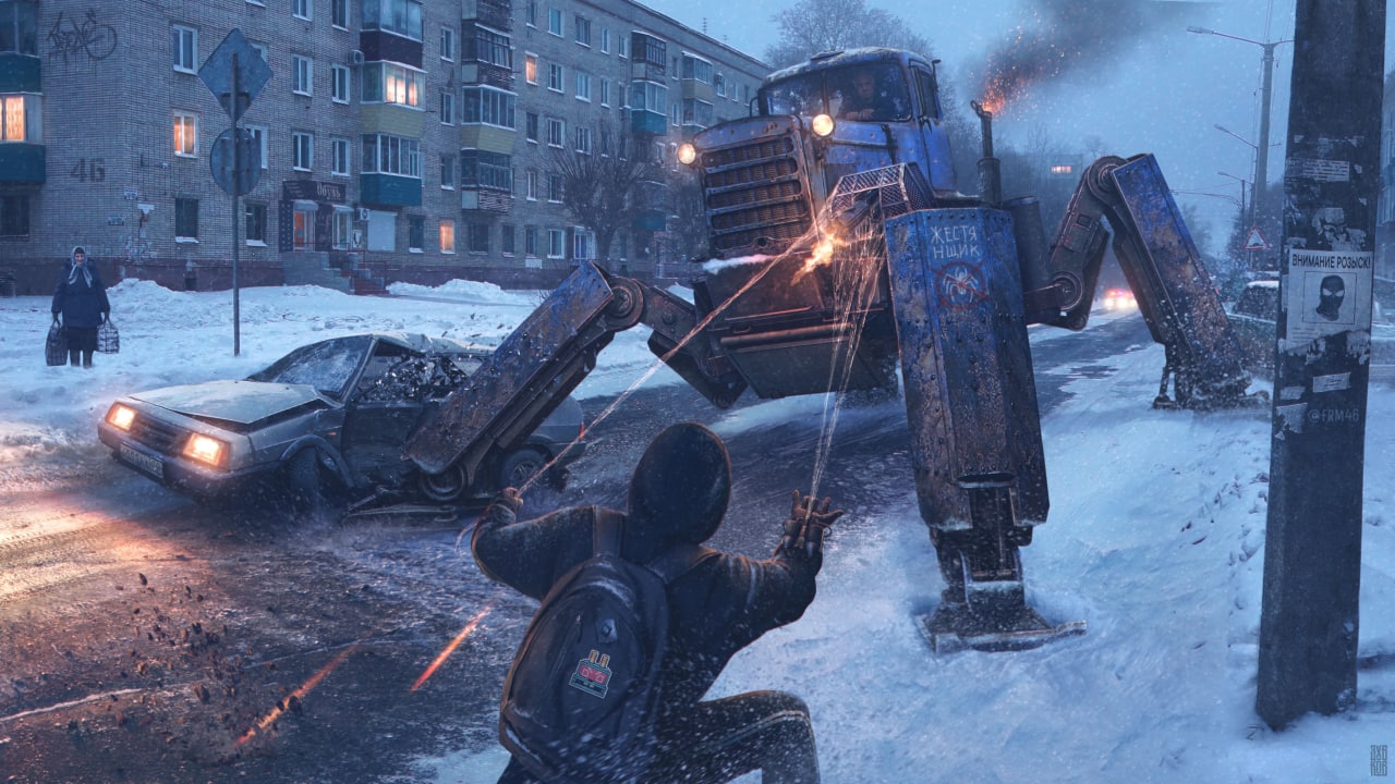 Российский художник Евгений Зубков нарисовал серию артов о жизни Человека-паука в Сибири, частично... – 5175