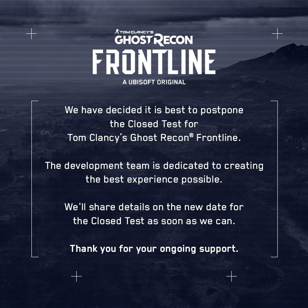 Ubisoft отложила закрытое тестирование условно-бесплатного шутера Ghost Recon Frontline на...