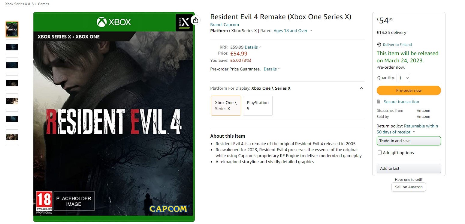 Ремейк Resident Evil 4 выйдет и на Xbox One